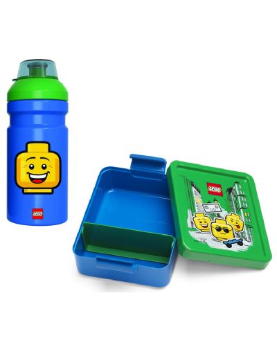 Комплект бутилка и кутия за храна Lego - Iconic Lunch, син - 1