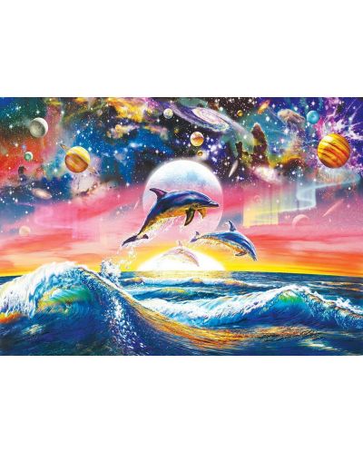 Пъзел Art Puzzle от 500 части - Вселената над делфините, Адриан Честърман - 2