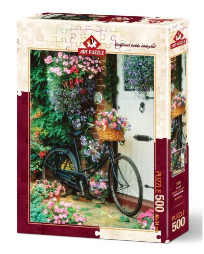 Пъзел Art Puzzle от 500 части - Велосипед и цветя, Саймън Кейн - 1