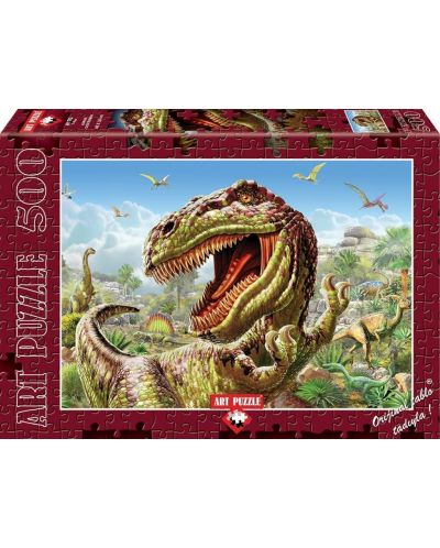 Пъзел Art Puzzle от 500 части - Тиранозавър Рекс, Адриан Честърман - 1