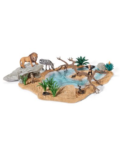 Комплект аксесоари Schleich Wild Life - Езеро в саваната