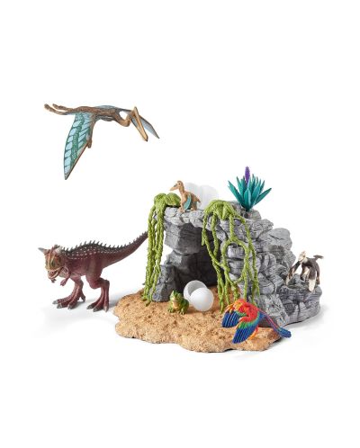 Фигурка Schleich от серията Аксесоари към Динозаври: Комплект - динозаври с пещера - 1