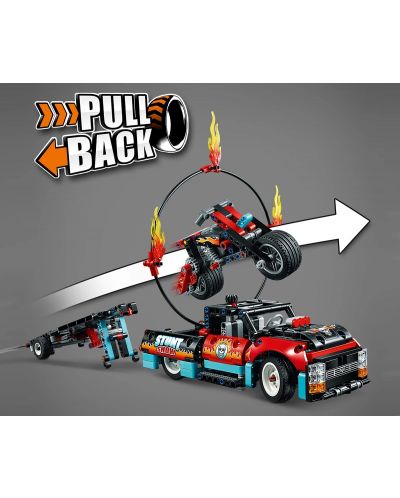 Конструктор Lego Technic - Камион и мотоциклет за каскади (42106) - 9