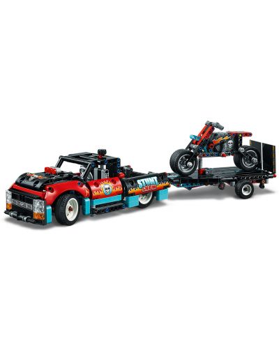Конструктор Lego Technic - Камион и мотоциклет за каскади (42106) - 4