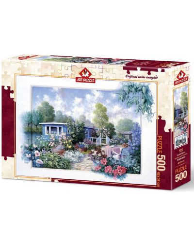 Пъзел Art Puzzle от 500 части - Градината с цветята, Питър Моц - 1