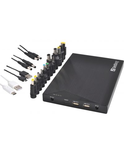 Портативна батерия Sandberg - All-in-1 Laptop, 20000 mAh, черна - 1