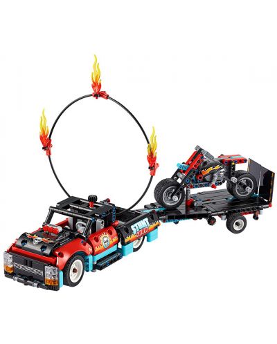 Конструктор Lego Technic - Камион и мотоциклет за каскади (42106) - 5