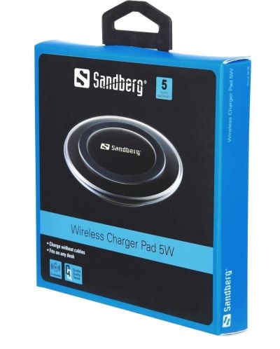 Безжично зарядно Sandberg - Wireless Charger Pad, 5W, черно - 2