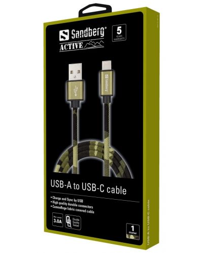 Кабел Sandberg - USB-C, 1 m, Camouflage - 2