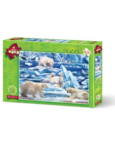 Пъзел Art Puzzle от 200 части - Полярни мечки - 1