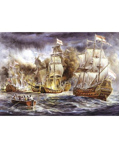 Пъзел Art Puzzle от 1500 части - Корабна война, Алмар Заадстра - 2