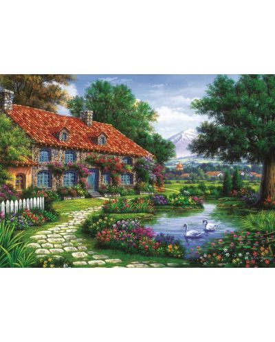Пъзел Art Puzzle от 1500 части - Градината с лебедите, Артуро Зарага - 2