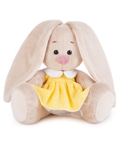 Плюшена играчка Budi Basa - Зайка Ми бебе, в жълта рокля на точки, 15 cm - 1