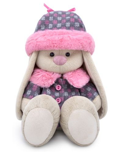 Плюшена играчка Budi Basa - Зайка Ми, с лилаво палто и шапка, 18 cm