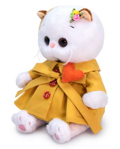 Плюшена играчка Budi Basa - Коте Ли-Ли бебе в палтенце със сърце, 20 cm - 3