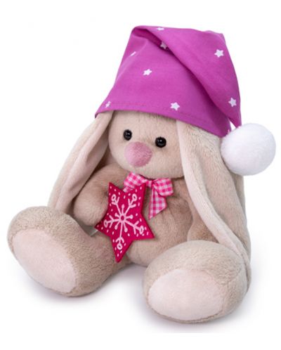 Плюшена играчка Budi Basa - Зайка Ми бебе, с лилава шапка, 15 cm - 3