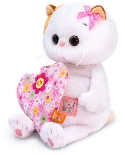 Плюшена играчка Budi Basa - Коте Ли-Ли бебе с голямо сърце, 20 cm - 3