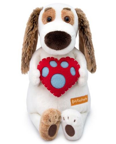 Плюшена играчка Budi Basa - Кученце Бартоломей с голямо сърце, 33 cm - 1