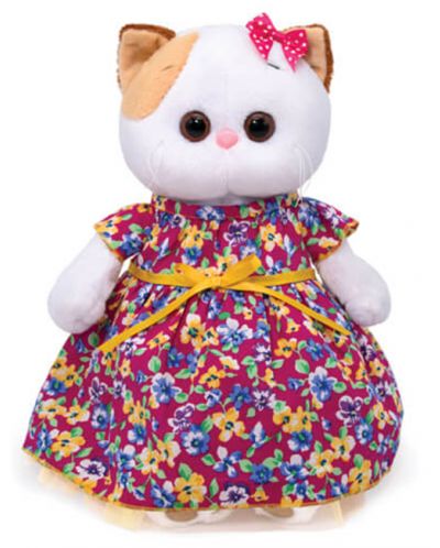 Плюшена играчка Budi Basa - Коте Ли-Ли с дълга рокля на цветя, 27 cm - 1