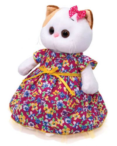 Плюшена играчка Budi Basa - Коте Ли-Ли с дълга рокля на цветя, 27 cm - 3