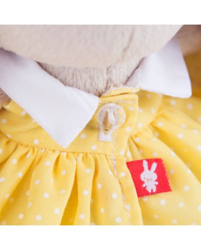 Плюшена играчка Budi Basa - Зайка Ми бебе, в жълта рокля на точки, 15 cm - 4
