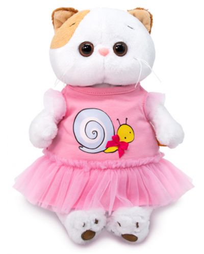 Плюшена играчка Budi Basa - Коте Ли-Ли в рокля с охлювче, 27 cm - 1