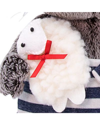 Плюшена играчка Budi Basa - Коте Басик бебе в гащеризон с овца, 20 cm - 5