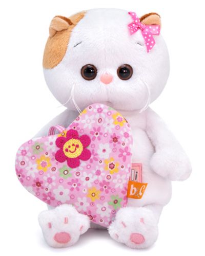 Плюшена играчка Budi Basa - Коте Ли-Ли бебе с голямо сърце, 20 cm - 1