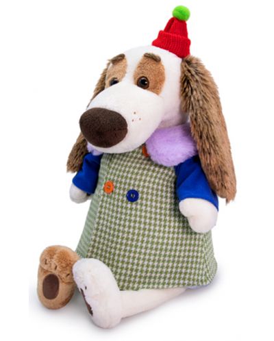 Плюшена играчка Budi Basa - Кученце Бартоломей в шарено палтенце с шапка, 27 cm - 3