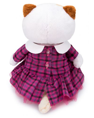 Плюшена играчка Budi Basa - Коте Ли-Ли с карирана рокля, 24 cm - 4