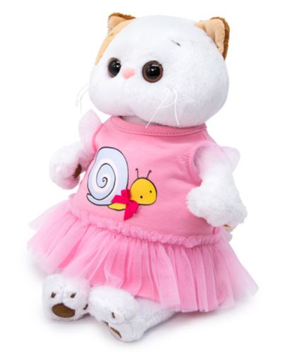 Плюшена играчка Budi Basa - Коте Ли-Ли в рокля с охлювче, 27 cm - 3