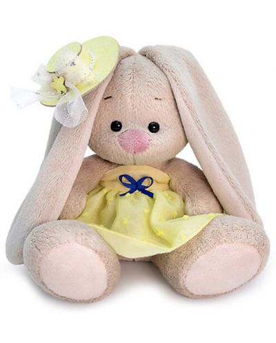 Плюшена играчка Budi Basa - Зайка Ми бебе, в жълта лятна рокля, 15 cm - 1