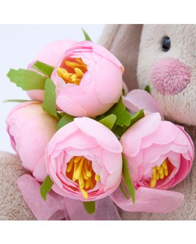Плюшена играчка Budi Basa - Зайка Ми, с букет от рози, 18 cm - 3