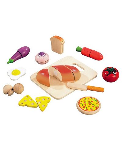 Комплект продукти за рязане Hape - Зеленчуци и хранителни продукти