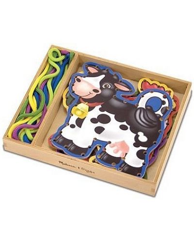 Игрален комплект Melissa &amp; Doug - Животните от фермата, Заший и проследи
