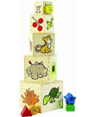 Hape Eco - Кубчета с животни и форми