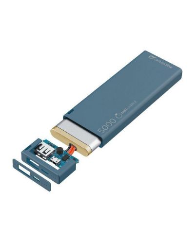 Портативна батерия Cellularline - FreePower Slim, 5000 mAh, синя - 2