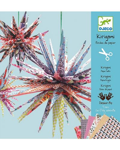 Творчески комплект за киригами Djeco - Хартиени звезди - 1