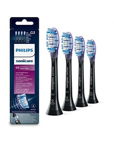 Резервни глави Philips Sonicare - G3 Premium Gum Care HX9054/33, 4 броя, черни - 1