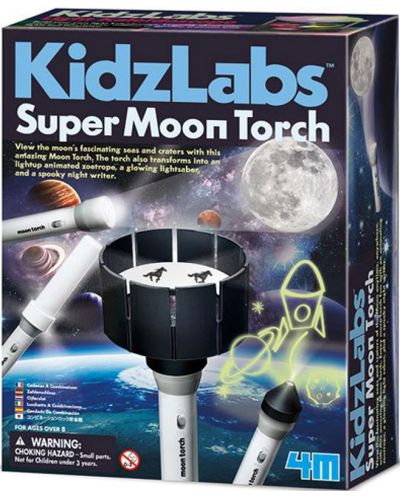 Творчески комплект 4M KidzLabs - Направи си сам, лунен прожектор - 1