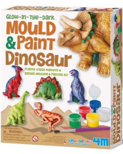 Творчески комплект 4M Mould & Paint - Направи си сам гипсови фигурки на морски динозаври - 1