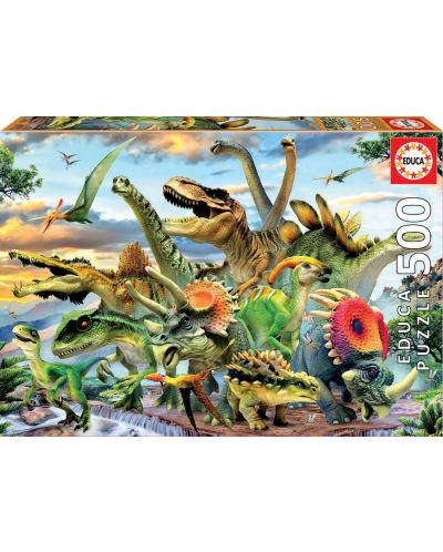 Пъзел Educa от 500 части - Динозаври - 1