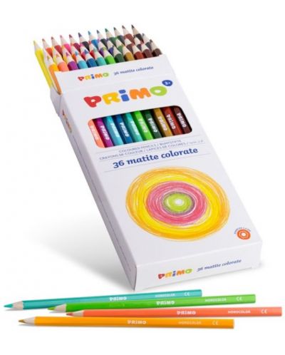 Комплект цветни моливи Primo - Шестоъгълни, 36 цвята - 2