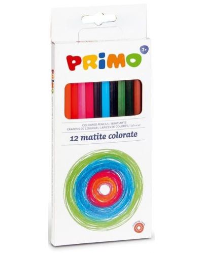 Цветни моливи Primo - Шестоъгълни, 12 цвята - 1
