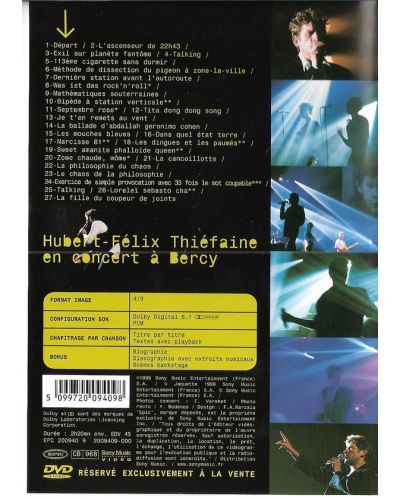 Hubert-Félix Thiéfaine - En Concert A Bercy (1998) - (DVD) - 2