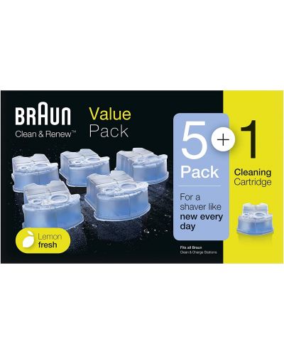 Касета с почистваща течност Braun - Clean & Renew, 5+1 - 1