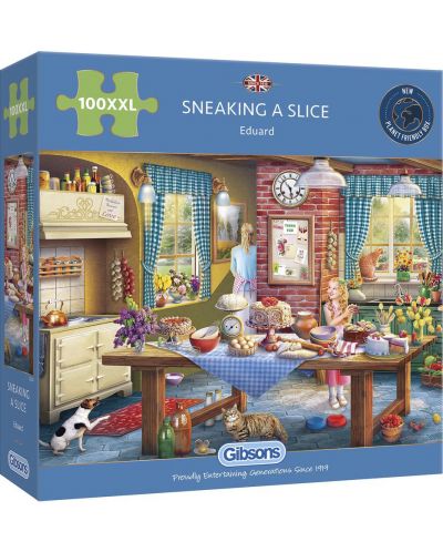 Пъзел Gibsons от 100 XXL части - Промъкване в кухнята, Едуард