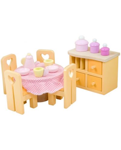 Дървени мебели за кукленска къща - Трапезария - 1