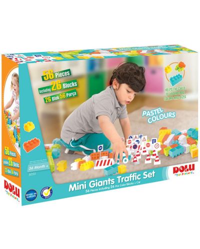 Kонструктор с пътни знаци Dolu Mini Giants - 56 части