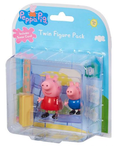 Комплект фигурки Peppa Pig - 2 фигурки с декор, асортимент - 3